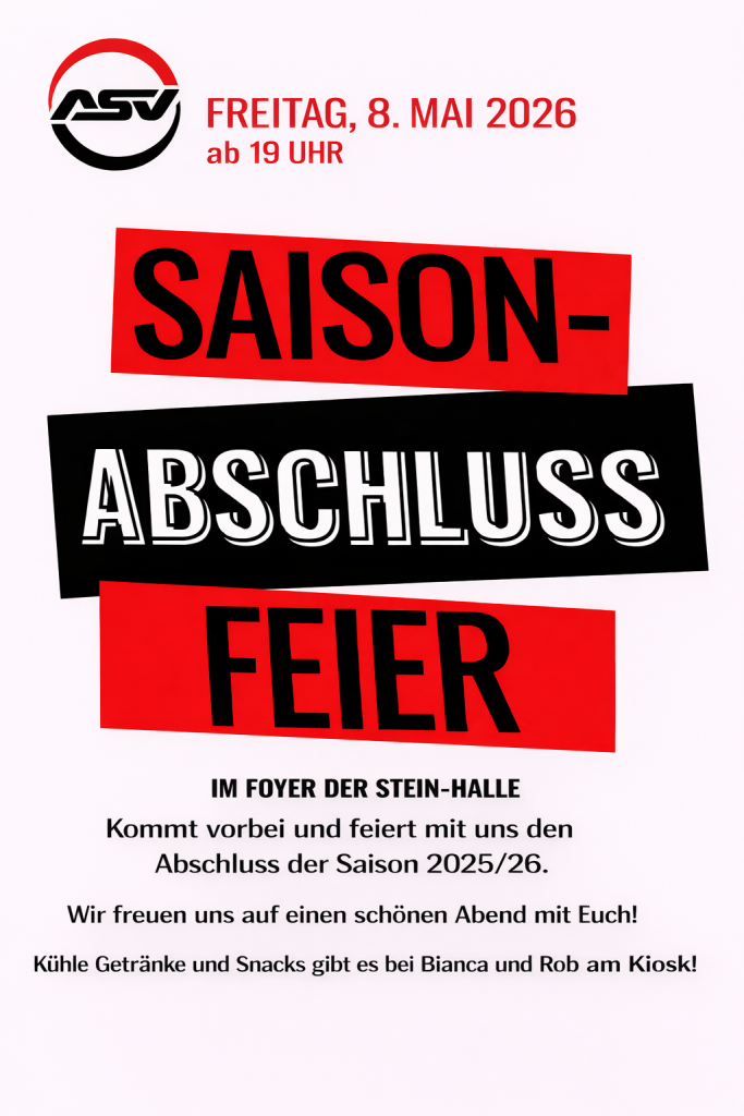 Saisonabschlussfeier 2025/26: 8. Mai 2026
