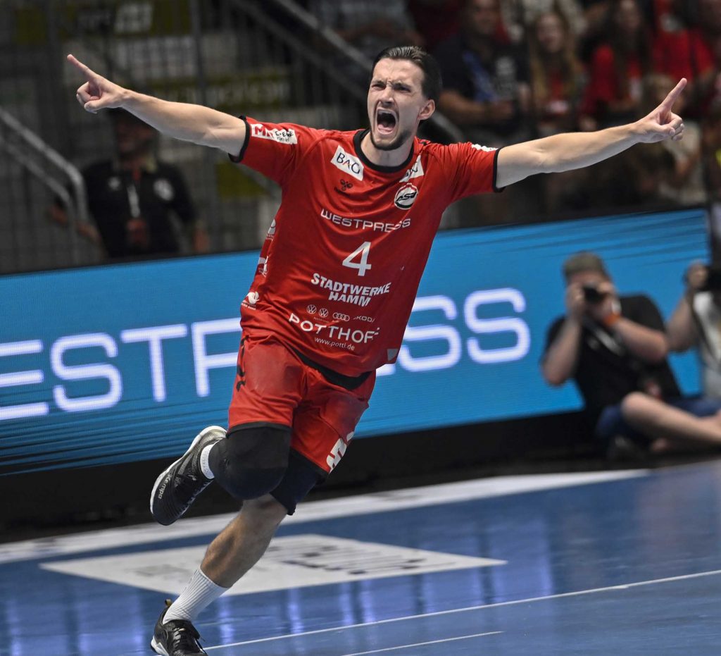 Handball Dritte Liga Hamm Saarlouis Carl Gabrielsson,Jubel