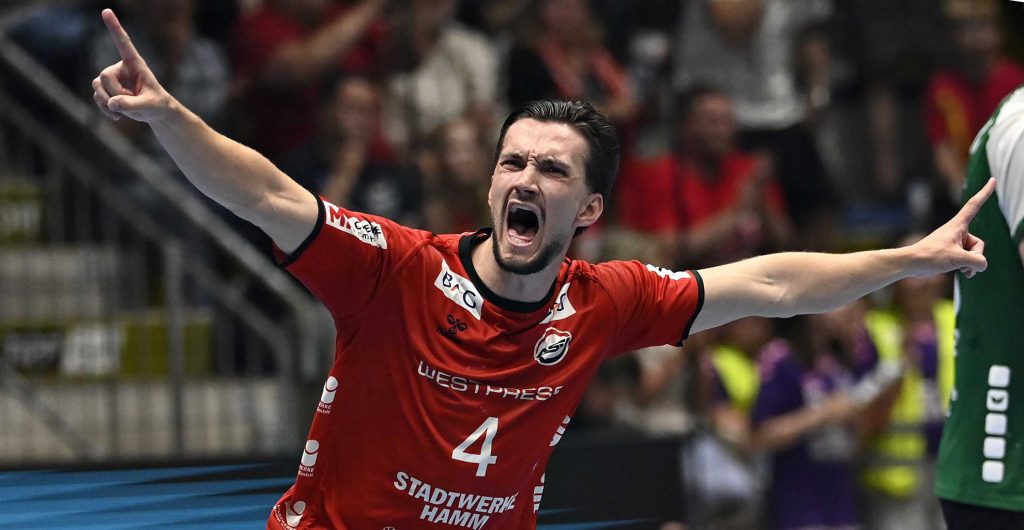 Handball Dritte Liga Hamm Saarlouis Carl Gabrielsson,Jubel